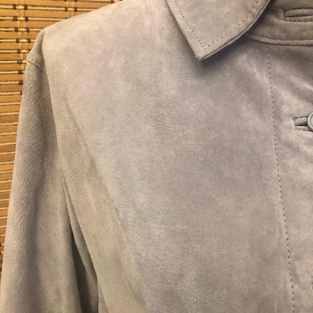 Ladies' light blue suede jacket size M by TravelSmith - Picture 2 of 15